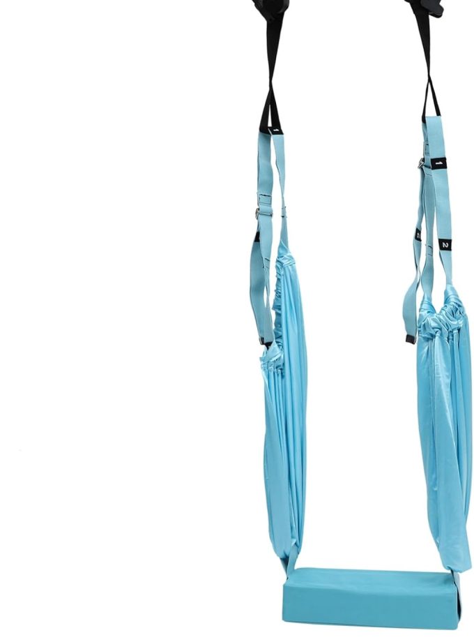 1Pc Elastic Stretch Handstand Rope Multifunctional Yoga Pull Strap for Flexibility Training Lower Waist Stretching and Aerial Yoga Exercises with Cushioning Mat