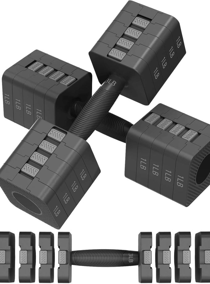 Adjustable Dumbbells Set of 2, 5-in-1 Adjustable Weight Dumbbells for Women/Men, 3lb/5lb/7lb/9lb/11lb Dumbbell Weights Set for Home Gym Workout