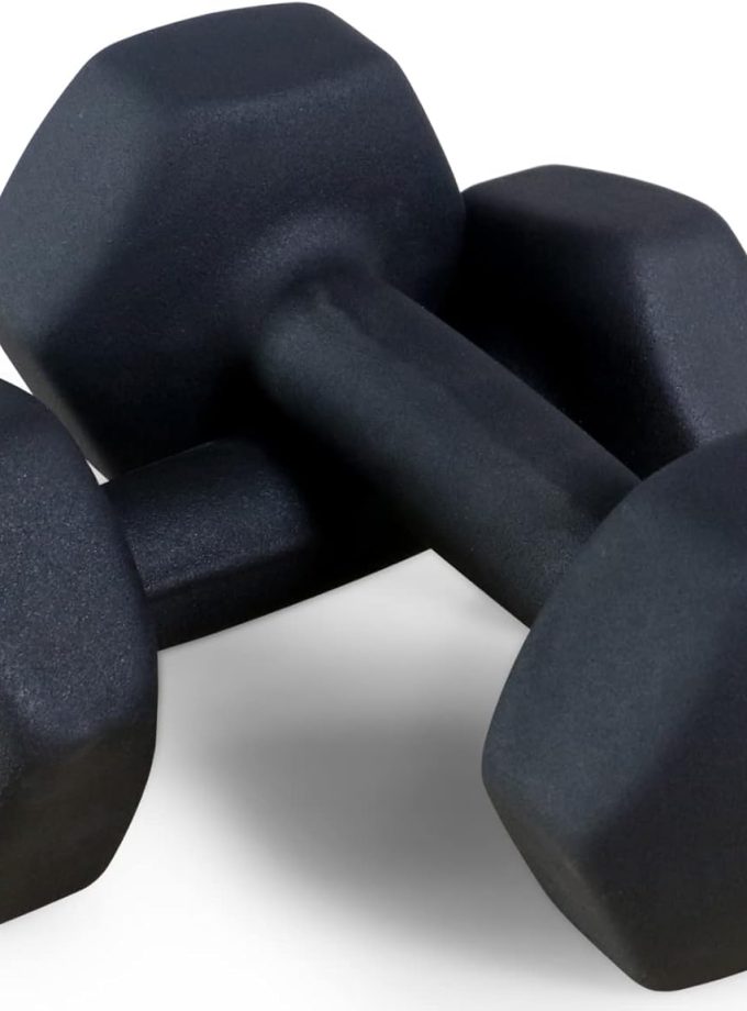 Neoprene Dumbbell Hand Weights, Anti-Slip, Anti-roll, Hex Shape Colorful, Pair or Set with Stand