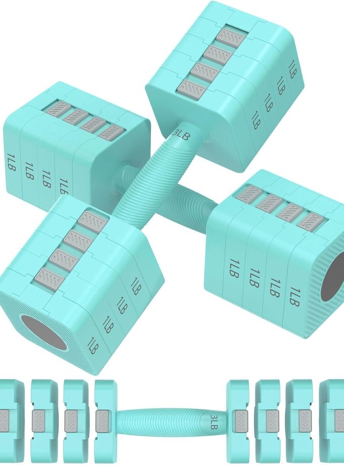 Adjustable Dumbbells Set of 2, 5-in-1 Adjustable Weight Dumbbells for Women/Men, 3lb/5lb/7lb/9lb/11lb Dumbbell Weights Set for Home Gym Workout