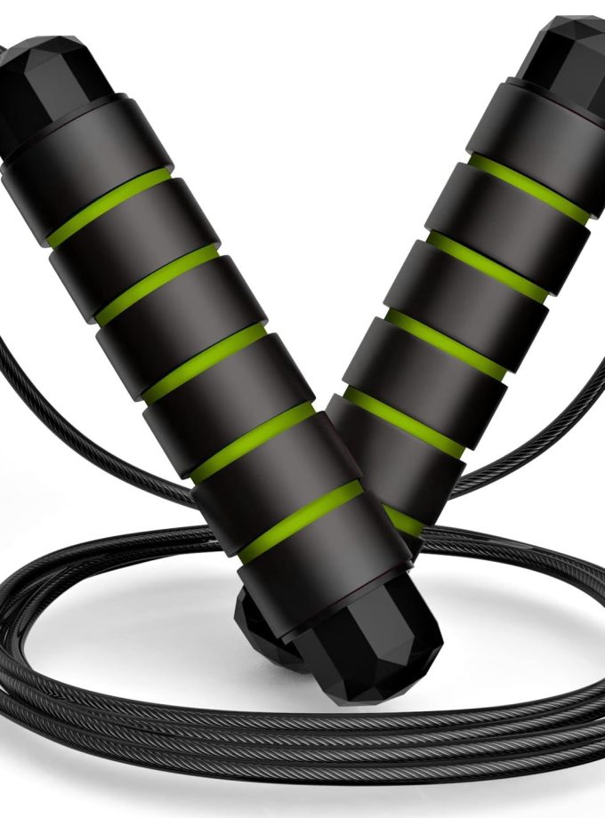 Jump Rope, Tangle-Free Rapid Speed Jumping Rope Cable with Ball Bearings for Women, Men, and Kids, Adjustable Steel Jump Rope Workout with Foam Handles for Fitness, Home Exercise & Slim Body