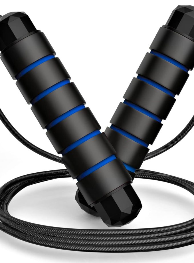 Jump Rope, Tangle-Free Rapid Speed Jumping Rope Cable with Ball Bearings for Women, Men, and Kids, Adjustable Steel Jump Rope Workout with Foam Handles for Fitness, Home Exercise & Slim Body